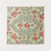 Elegance Floral: Vintag Nahtloser Hintergrund. Wandteppich (Vorderseite (Horizontal))