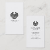 ELEGANCE FLOWER DESIGN SPA WELLNESS GREY WHITE VISITENKARTE (Vorne/Hinten)