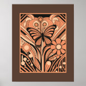 Elegance-Flug: Ein Schmetterling im Jugendstil Poster (Vorne)