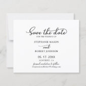 Elegance Foto Budget Hochzeit Speichern Sie die Da (Rückseite)