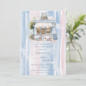 Elegance French Cafe Baby Shower Einladung (Stehend Vorderseite)