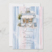 Elegance French Cafe Birthday Einladung (Vorderseite)