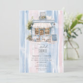 Elegance French Café Brautparty Einladung (Stehend Vorderseite)
