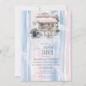 Elegance French Café Brautparty Einladung (Vorderseite)