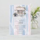 Elegance French Café Brautparty Einladung (Stehend Vorderseite)