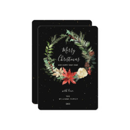 Elegance Frohe Weihnachtsfeier Black Golden Card Dankeskarte