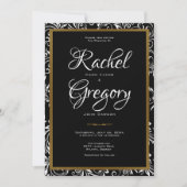 Elegance - Gold & Schwarz - Einladung zur Hochzeit (Vorderseite)