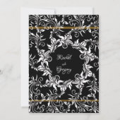 Elegance - Gold & Schwarz - Einladung zur Hochzeit (Rückseite)