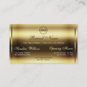 Elegance Golden Shimmer glänzend Glitzer und Logo Visitenkarte (Rückseite)