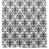 Elegance in Black Damask Duschvorhang (Vorderseite)