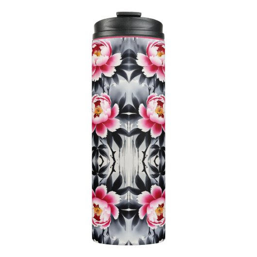 Elegance in Bloom: Floral Harmony printed Thermosbecher (Vorderseite)