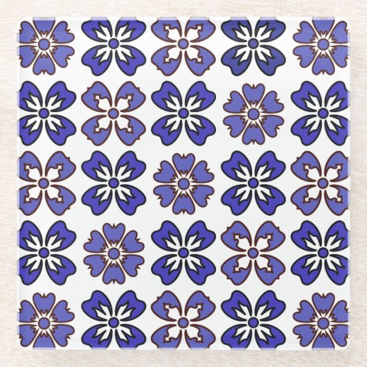 Elegance in Blue Blooms Untersetzer (Vorderseite)