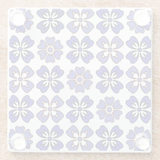 Elegance in Blue Blooms Untersetzer (Rückseite)