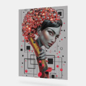 Elegance in Linien: 3D Tiefe eines weiblichen Seit Acrylschild (Winkel)