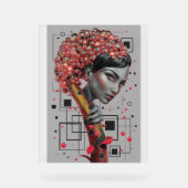 Elegance in Linien: 3D Tiefe eines weiblichen Seit Acrylschild (Vorderseite)