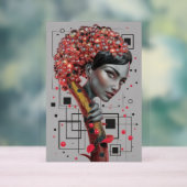 Elegance in Linien: 3D Tiefe eines weiblichen Seit Acrylschild (Neutral)