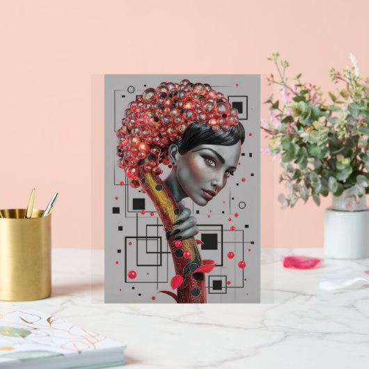 Elegance in Linien: 3D Tiefe eines weiblichen Seit Acrylschild (Hochzeit)