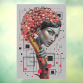 Elegance in Linien: 3D Tiefe eines weiblichen Seit Fensteraufkleber (Blatt 3)