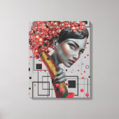 Elegance in Linien: 3D Tiefe eines weiblichen Seit Leinwanddruck (Vorderseite)