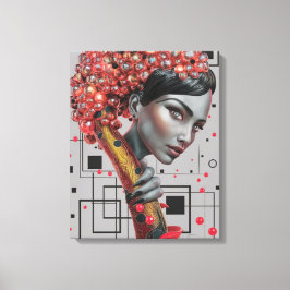 Elegance in Linien: 3D Tiefe eines weiblichen Seit Leinwanddruck