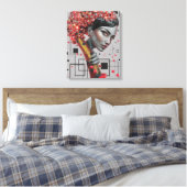 Elegance in Linien: 3D Tiefe eines weiblichen Seit Leinwanddruck (Insitu (Schlafzimmer))