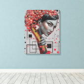 Elegance in Linien: 3D Tiefe eines weiblichen Seit Leinwanddruck (Insitu (Holzboden))