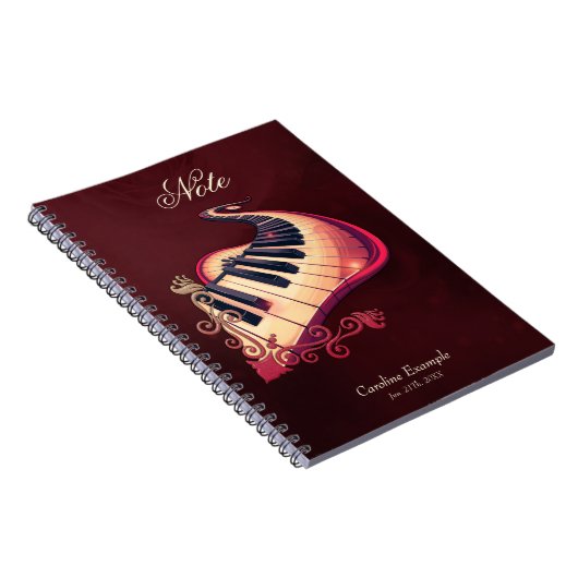 Elegance in motion, the curved piano. notizblock (Rechte Seite)