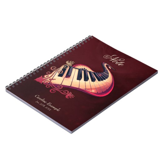 Elegance in motion, the curved piano. notizblock (Linke Seite)