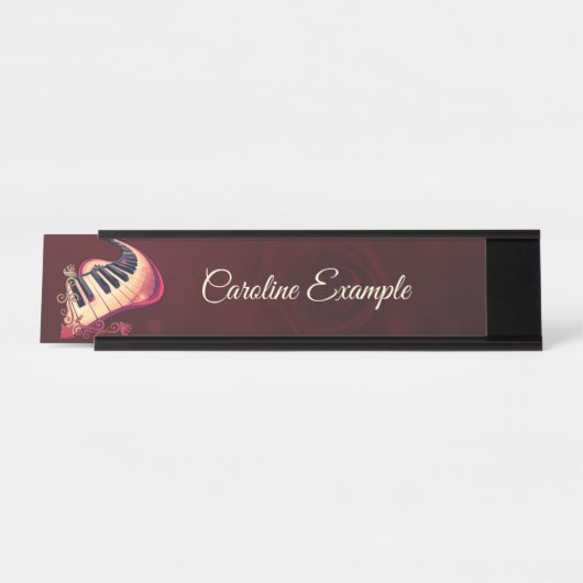 Elegance in motion, the curved piano. schreibtischnamensplakette (Vorderseite )