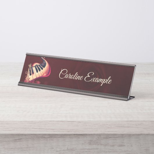 Elegance in motion, the curved piano. schreibtischnamensplakette (Vorderseite )