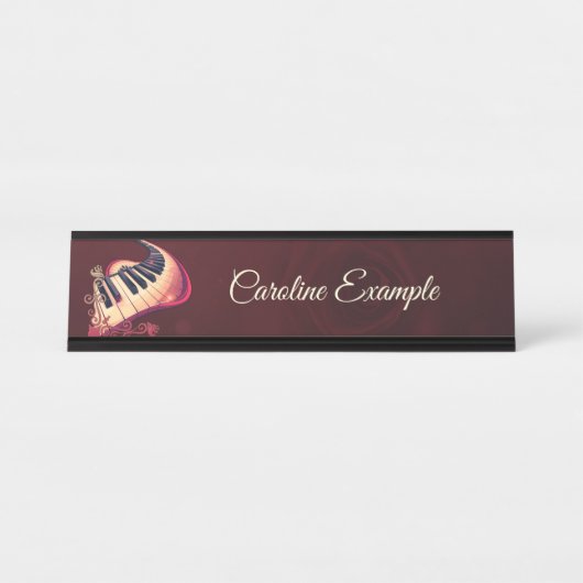 Elegance in motion, the curved piano. schreibtischnamensplakette (Vorderseite )