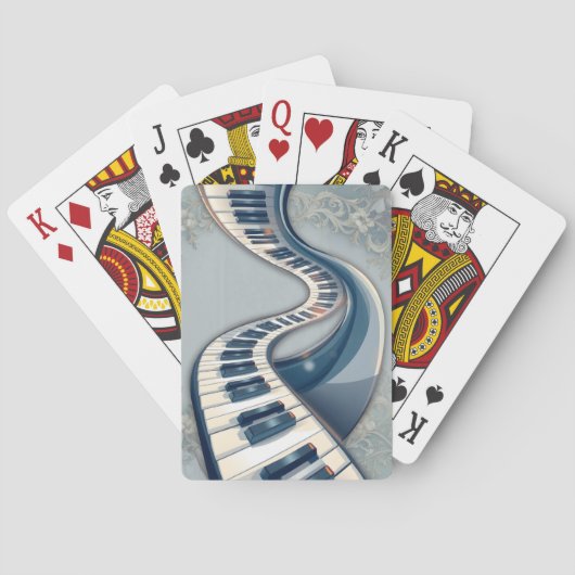 Elegance in piano keys and blossoms. spielkarten (Rückseite)
