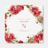 Elegance in Red Wedding Rettete unser Datum Magnet (Vorne)