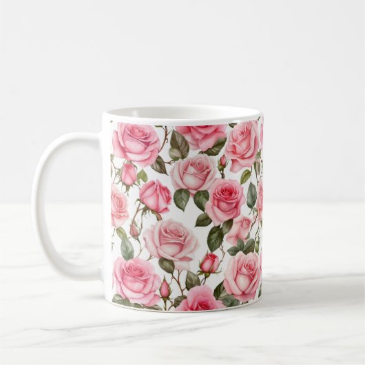Elegance ist in Bloom mit dieser schönen Rose Tass Kaffeetasse (Links)