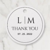 Elegance Klassischer Text und Monogramm Classic Geschenkanhänger (Rückseite)
