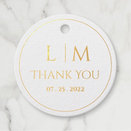 Elegance Klassischer Text und Monogramm Classic Geschenkanhänger (Vorderseite)