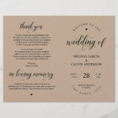 Elegance Kraft Hochzeitsfeier, Foldable Program (Vorderseite)