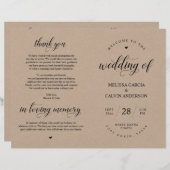 Elegance Kraft Hochzeitsfeier, Foldable Program (Vorne/Hinten)