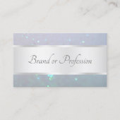 Elegance Light Blue Pearl Glitzer & Silver Borders Visitenkarte (Vorderseite)
