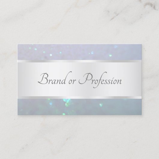 Elegance Light Blue Pearl Glitzer & Silver Borders Visitenkarte (Vorderseite)
