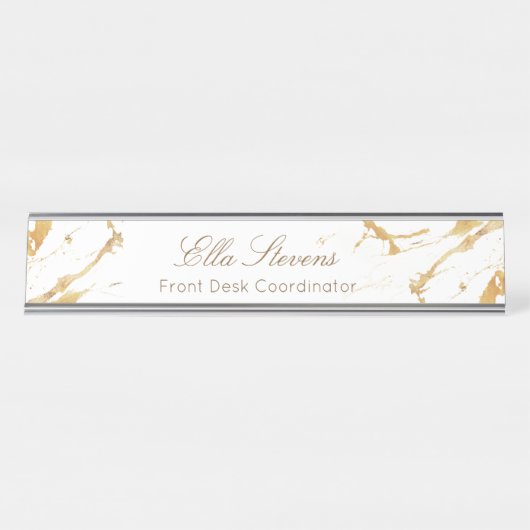 Elegance Marble Custom Namesplate Schreibtischnamensplakette (Vorderseite )