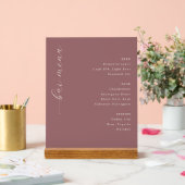 Elegance Maroon Calligraphy Bar Menu Acrylschild (Hochzeit)