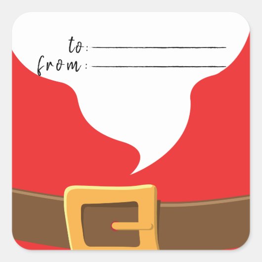 Elegance Merry Christmas Weihnachtsmann gibt Stick Quadratischer Aufkleber (Vorderseite)