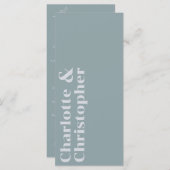 Elegance & Modern Flair Dusty Blue Wedding Menükarte (Vorne/Hinten)