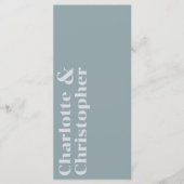 Elegance & Modern Flair Dusty Blue Wedding Menükarte (Vorderseite)