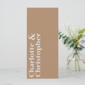 Elegance & Modern Flair Dusty Pink Wedding Menükarte (Stehend Vorderseite)