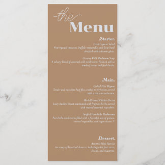 Elegance & Modern Flair Dusty Pink Wedding Menükarte