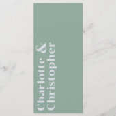 Elegance & Modern Flair Sage Green Wedding Menükarte (Vorderseite)