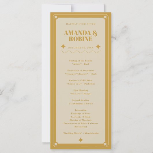 Elegance Moderne Hochzeitsprogramme (Vorderseite)