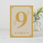 Elegance Moderne Vintage Tischnummer (Stehend Vorderseite)